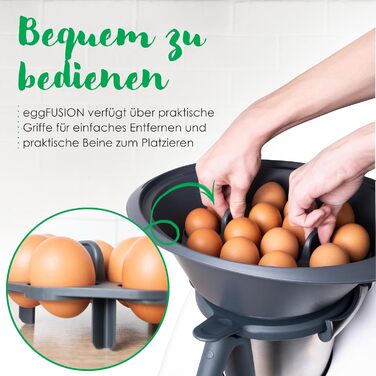 Тримач для яйцеварки CucinaOra eggFUSION - Аксесуари Thermomix tm6 - Тримач для яєць Thermomix до 14 яєць - Тримач для яєць для приготування їжі - Thermomix TM5 TM31 - Сумісний з кухонними аксесуарами MC Smart Connect