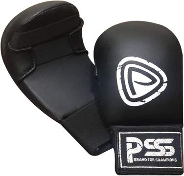 Дитячі рукавички для карате без пальців, захист для карате, юніорські, без великого пальця, зі штучної шкіри, чорні, сині, червоні, розмір S, чорні