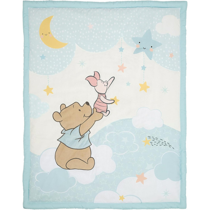 Комплект постільної білизни Bedtime Originals Starlight Pooh 3-спальний для дитячого ліжечка, синій, тварини