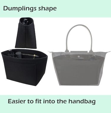 Вставка-органайзер для гаманця Longchamp Le Pliage 1028black-M для сумки-портфеля середнього чорного кольору