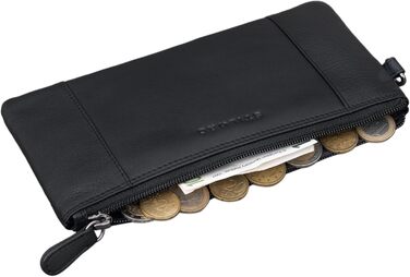 Греція вінтажний клатч з натуральної шкіри для жінок. Знімний ремінець на зап'ястя та захист від RFID. Чорний колір.