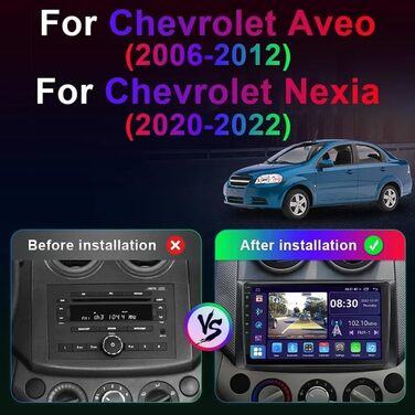 Автомобільна стереосистема FONALO Bluetooth-автомагнітола з DAB Navi Android для Chevrolet Aveo T250 2006-2012 Автомобільний мультимедійний програвач Plug and Play з сенсорним екраном 1080P HD DAB/GPS (колір T3L 232G)