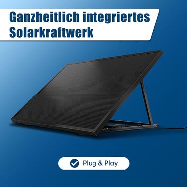 Балконна електростанція BENY Plug & Play, балконна електростанція з монтажним кронштейном, комплектна балконна електростанція потужністю 430 Вт - розетка - інвертор 600 Вт - двосторонні сонячні панелі 430 Вт - кронштейн для плоских дахів