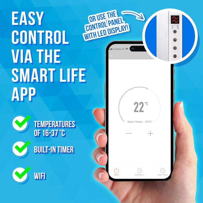 Інфрачервоний окремостоячий обігрівач Silvergear Smart 450 Вт Енергозберігаючий інфрачервоний обігрівач з термостатом Інфрачервона нагрівальна панель із захистом від перегріву Інфрачервоні панелі 90 x 50 см Білий 450 Вт Звичайний