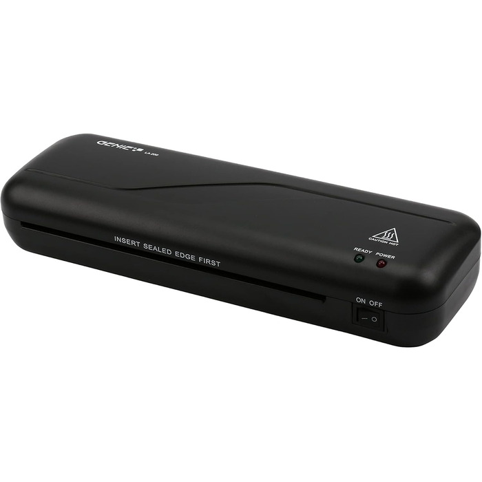 Ламінатор Genie LA 200 з пакетами для ламінування (підходить до DIN A4, для гарячого ламінування 80-125 мкм) чорний, 330 x 106 x 60 мм, одинарний