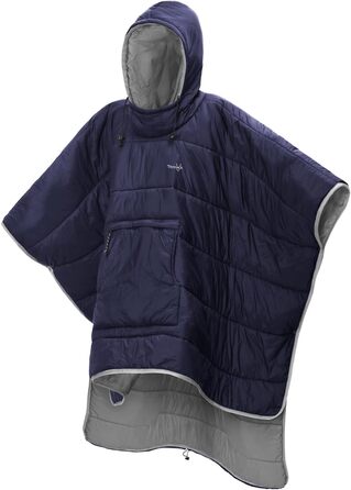 Зимове пончо Tentock унісекс з капюшоном, тепла ковдра, пуловер з капюшоном, надлегкий спальний мішок, водонепроникний, невелика ковдра для кемпінгу та походів на свіжому повітрі, сірий