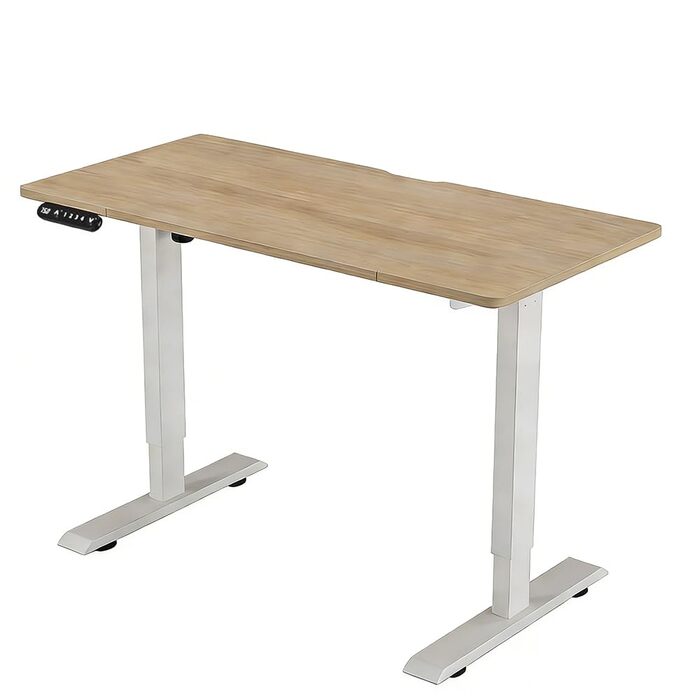 Електрично регульований по висоті стіл 100x60 см ширина 1 м. Стіл з регульованою по висоті та двосекційною стільницею, дуб 1 м x 0,6 м.