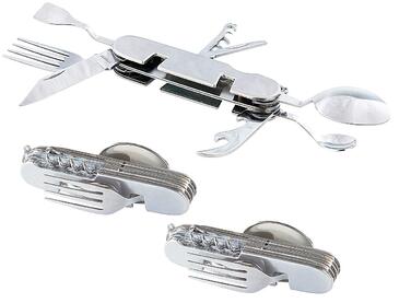 Кемпінговий ніж PEARL набір із 3 складних столових приборів з нержавіючої сталі 9-в-1 для кемпінгу та активного відпочинку (складні столові прибори для пікніка, кишеньковий ніж, складаний)