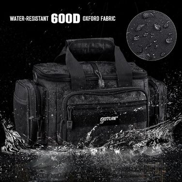 Сумка для рибальських снастей Goture, водонепроникна сумка через плече з мякою стороною, сумка для риболовлі, поясна сумка для рибальських снастей, морська прісна вода для зберігання 3 3600 рибальських ящиків AA (37 X 22 X 18 см) сумка для снастей чорна