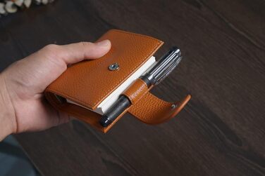 Планер Moterm A9 Regular Rings - гаманець-органайзер із натуральної шкіри (кольоровий помаранчевий, кільце 19 мм)