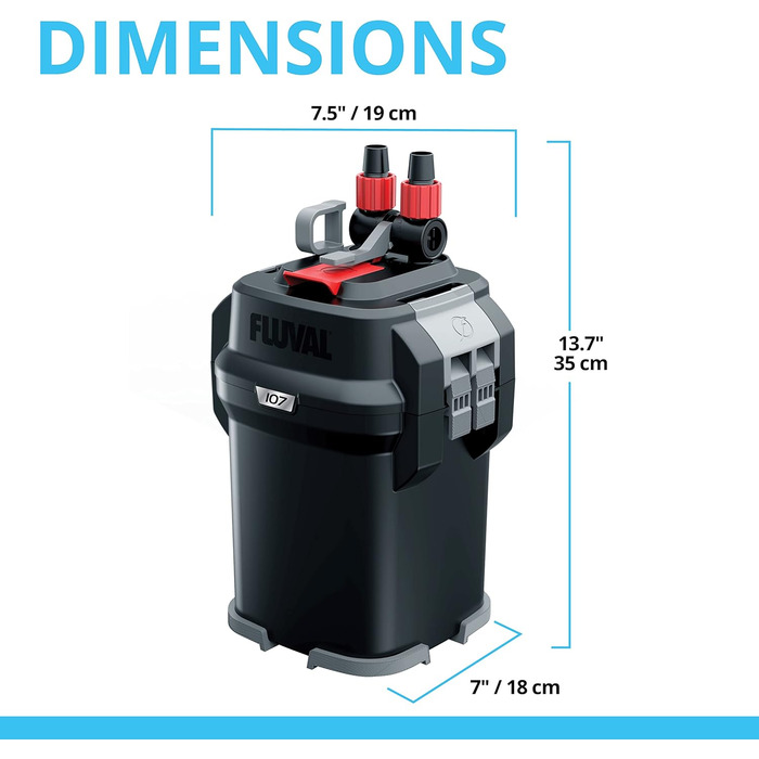 Зовнішній фільтр Fluval 107 для акваріумів, від 40 до 130 л, 550 л/год, 10 Вт