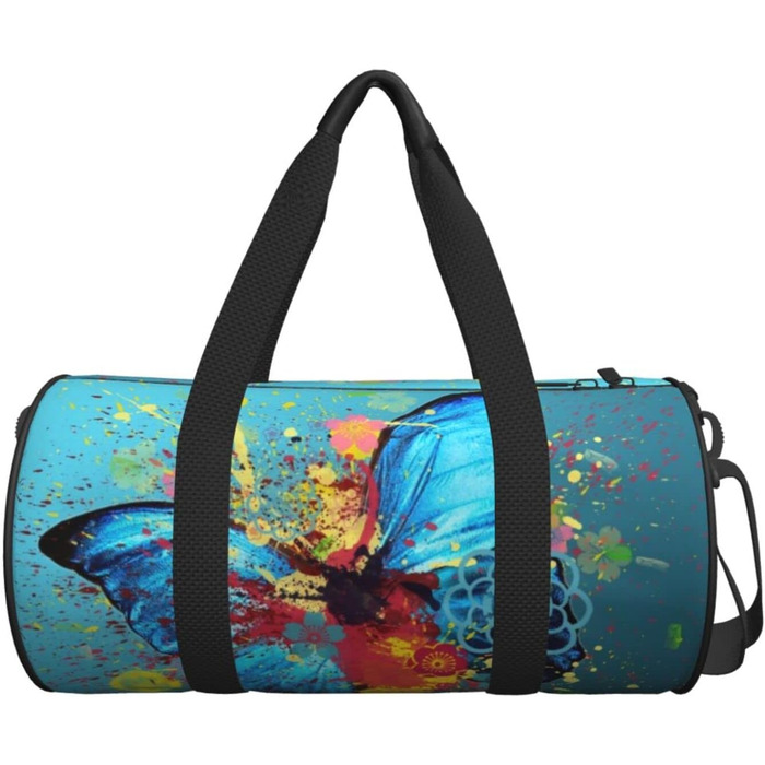 Дорожня сумка-циліндр з метеликами, спортивна сумка для чоловіків та жінок, сумка для подорожей, спортивний баул