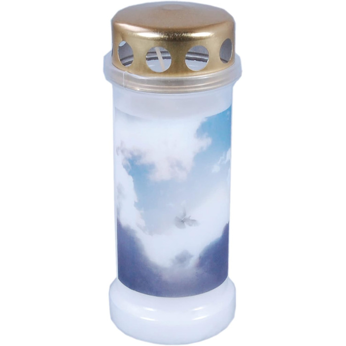 Надгробна свічка - Довгого горіння - Біла - 6 - 12 шт. - З мотивом - Небо - Час горіння 70 годин Небо 12 шт.