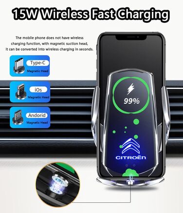 Автомобільний тримач мобільного телефону REDAEL для Citroen C5 шт. 2021-2022, автомобільний тримач мобільного телефону, що обертає