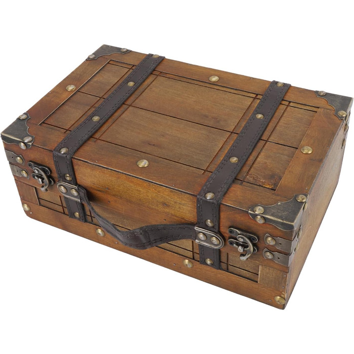 Дерев&39яний футляр для зберігання сумки Taidda у вінтажному стилі, багатофункціональна портативна валіза з потертим виглядом, органайзер для одягу, іграшок, фотореквізиту з сільським дизайном (малий) повсякденний