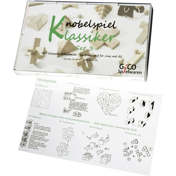 Набір мініголоволомок GICO, Класичні Головоломки, 8 штук