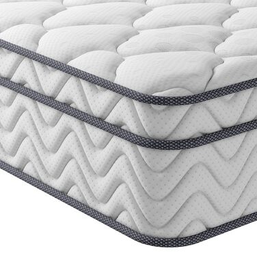 Матрац Vesgantti 160x200 7-зонний пружинний матрац Кишеньковий пружинний матрац середньої жорсткості Ортопедичний бочковий пружинний матрац Кишенькового типу (H3, верхня частина короба 26 см) H3, верхня частина короба 26 см 160 x 200 см