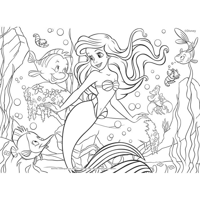 Пазли для дітей від 3 років - 4 х 48 елементів - 2 в 1 двосторонні зі спинкою для розфарбовування - Принцеси Діснея - Зроблено в І