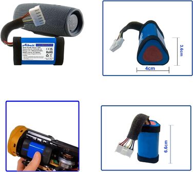 Замінний акумулятор 3.7V 7800mAh для JBL Charge 4, JBL Charge 4BLK, динаміків JBL Charge 4J, заміна акумулятора JBL SUN-INTE-118, SUN-INTE-156, 1INR19/66-3, ID998. (Не для JBL Charge 4 Q)
