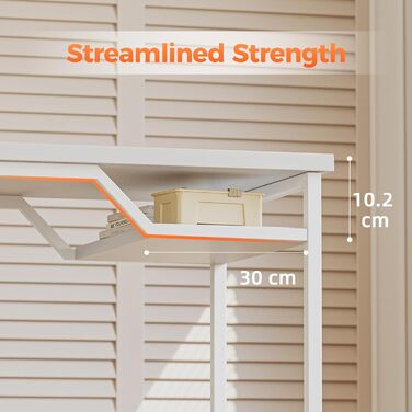 Комп'ютерний стіл Mericonia, 160 x 80 см, метал / дерево, білий