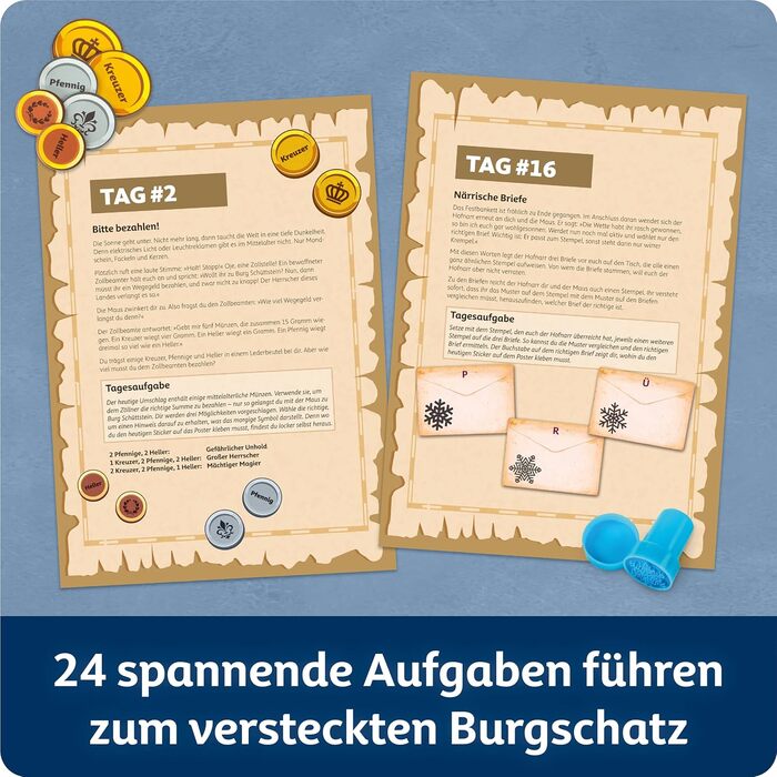 Адвент-календар Franzis 67169 Квест зі Скарбами Замку, 24 загадки