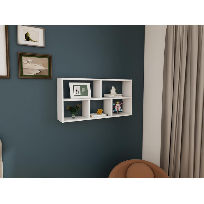 Біла дерев&39яна настінна полиця - настінна книжкова полиця - полиці для стін - полиця для вітальні