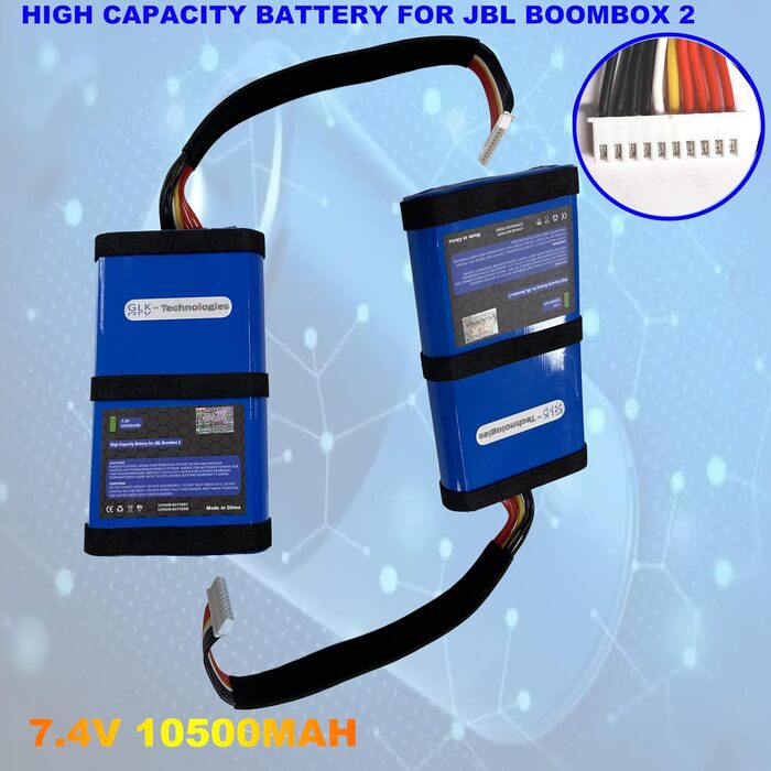 Змінний акумулятор GLK-Technologies JBL Boombox 2 High Power SUN-INTE-213, SUN-INTE-268 Акумулятор 10500 мАг вкл. набір інструментів NUE