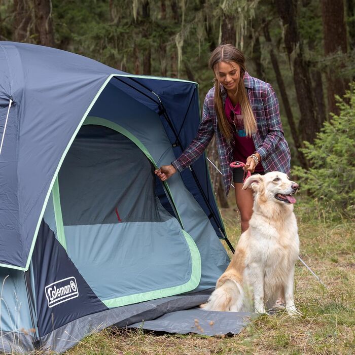 Намет Coleman Skydome 4 особи – швидке встановлення, WeatherTec, 3 сезони, синій, 2,4 × 2,1 м