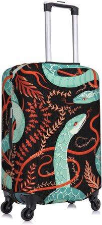 Чохол для валізи Змія та квіти - еластичний захист від подряпин та пилу, чорний, розмір 80