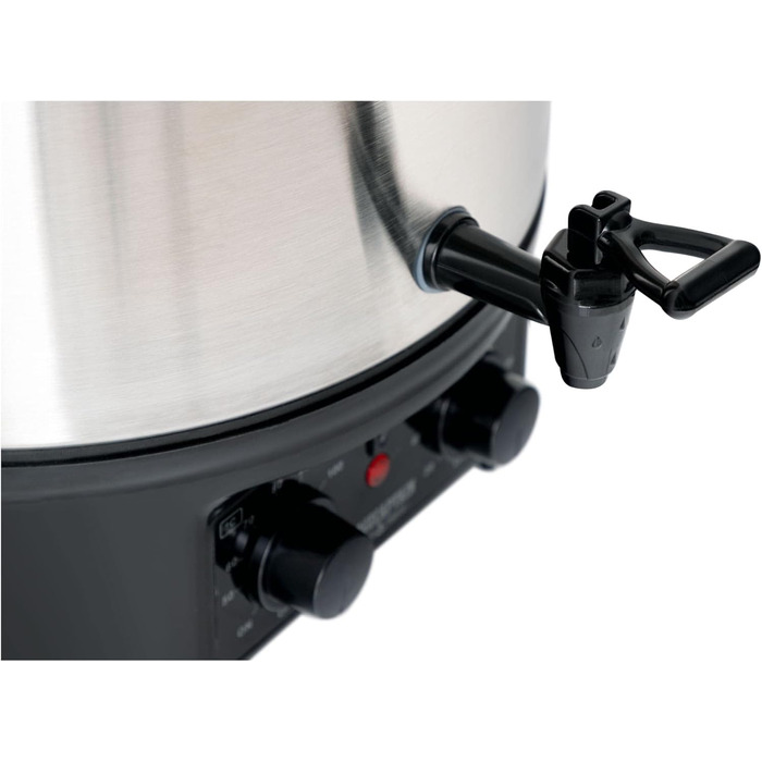 Глінтвейн Stagecaptain GWK-16A - Машина для консервації на 16 літрів - 2000 Вт - Матова нержавіюча сталь - Просте управління (температура та таймер) - Автоматичне вимкнення - Срібло