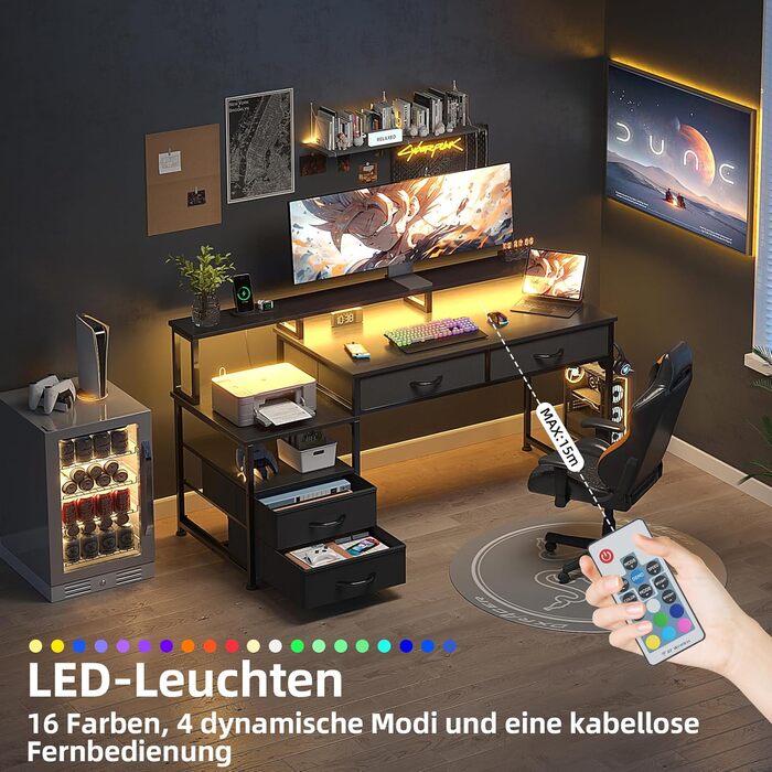 Письмовий стіл MUTUN з 4 шухлядами та тримачем для навушників