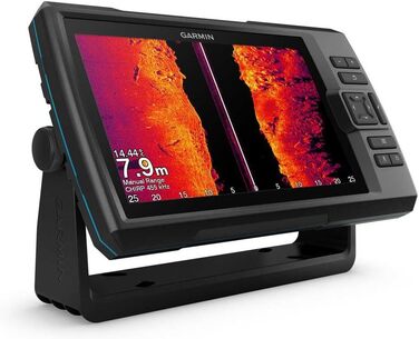 Дисплей ехолота Garmin Striker Vivid розміром 9 дюймів, вбудований ехолот Chirp, ClearV та SideV, включаючи датчик так, GT52HW-TM