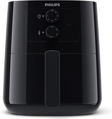 Аерофритюрниця Philips Essential - 4,1 літрова фритюрниця, фритюрниця на олії, технологія Rapid Air, додаток HomeID, контроль часу та температури, чорний (HD9200/90)