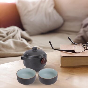 Набір для чаювання Кунг-Фу з кераміки, портативний, з кришкою та ситечком ідеальний вибір для любителів чаю в дорозі