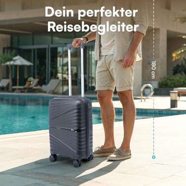 Валіза Xonic Hard Shell Suitcase M на 40 л - стійка до пошкоджень поліпропіленова валіза на колесах з подвійними колесами, що обертаються на 360, та замком TSA - дорожня валіза чорного кольору M (40 л)