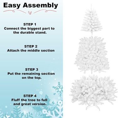 Штучна різдвяна ялинка біла 210 см SHATCHI