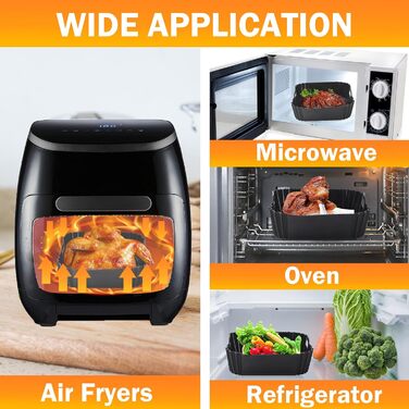 Аерофритюрниця Hivio з силіконовою формою для фритюрниці Cosori 5.5 л xxl/6.4 л, 2 шт. 22 см аксесуари для фритюрниці багаторазова мультипіч силіконова форма для мультипечі Philips XXL/Ninja Speedi