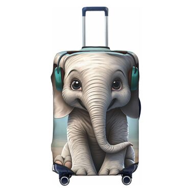Чохол для валізи Grauer Elefant, захисний, еластичний, стійкий до подряпин, водостійкий, для валіз розміром 45.7-81.3 см, чорний, XL
