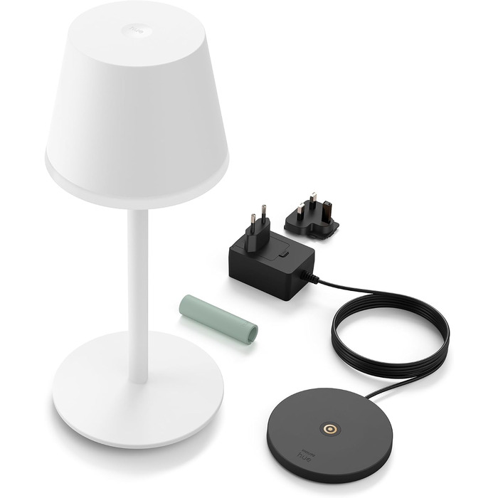 Настільна лампа Philips Hue Go для приміщень та вулиці, біла