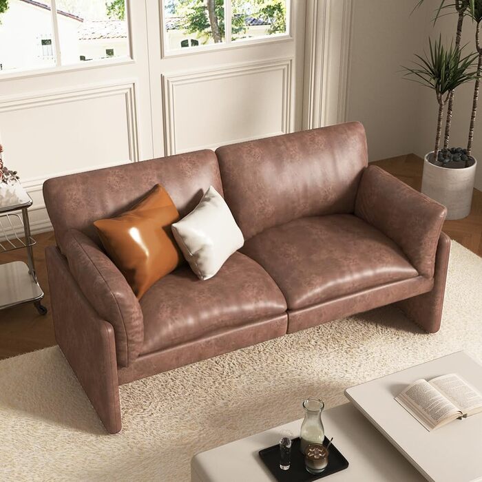 Місний диван UNIONLINE, розкладний диван шириною 172 см, сучасний двомісний диван-ліжко Тедді, 2-3 місця для вітальні, спальні, квартири, домашнього офісу, коричневий 3-місний диван, шириною 172 см, коричневий, 3-