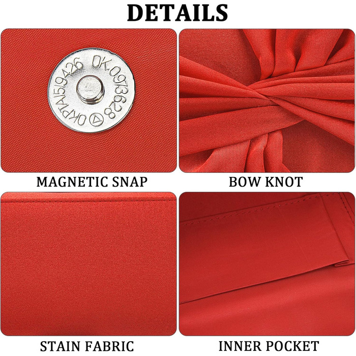 Вечірній клатч з бантом, конверт для весілля, сумочка зі знімним ланцюжком, елегантна жіноча сумочка для коктейльних вечірок, весільний червоний