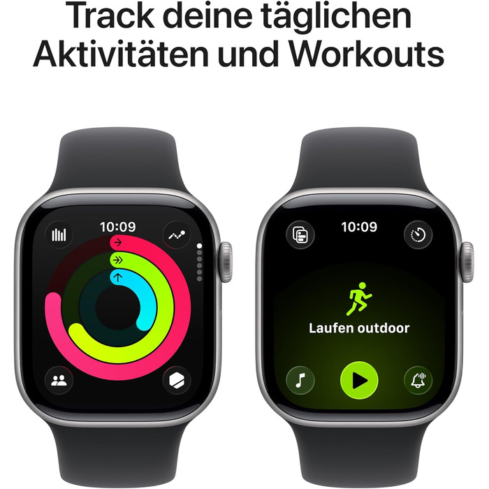 Розумний годинник Apple Watch Series 11 GPS 42 мм з алюмінієвим корпусом кольору космічний сірий та спортивним ремінцем чорного кольору (S/M). Оцінка сну, фітнес-трекер, відстеження здоров&39я, завжди ввімкнений дисплей, водонепроникність. Корпус S/M 42 м