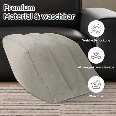 Надувна подушка для ніг lefeke 45 у формі ромба, сприяє кровообігу, оксамитова тканина, підходить для післяопераційного відновлення вдома та під час подорожей