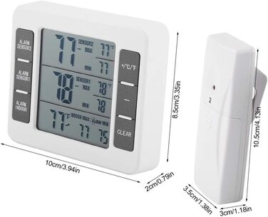 Термометр для холодильника MAGT, термометр для морозильної камери зі звуковою сигналізацією, цифровий, бездротовий, з сенсорним дисплеєм, 2 шт. и, мін/макс для дому, відновлення