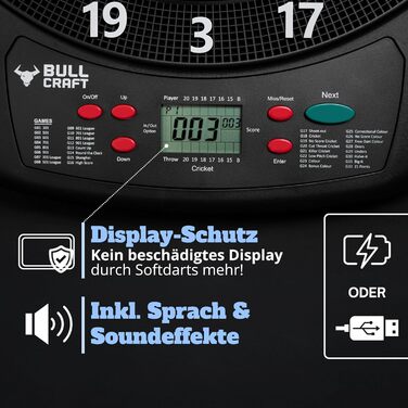 Електронна мішень для дартсу ТУРНІРНИЙ СТАНДАРТ Професійна німецька електронна мішень для дартсу Повний комплект, включаючи дартс, електронна мішень для дартсу Бездротове використання Мяка мішень для дартсу