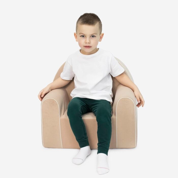 Дитяче крісло для дітей віком від 2 років - Міцне, зручне, виготовлене з пінопласту - зі знімним чохлом, який можна прати - Ідея подарунка, подарунок на день народження для дівчаток та хлопчиків - Синє