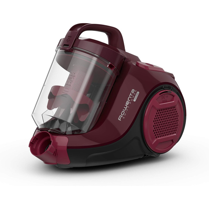 Безмішковий пилосос, 1,2 л, паркетна щітка RO2933EA, чорний/темно-червоний