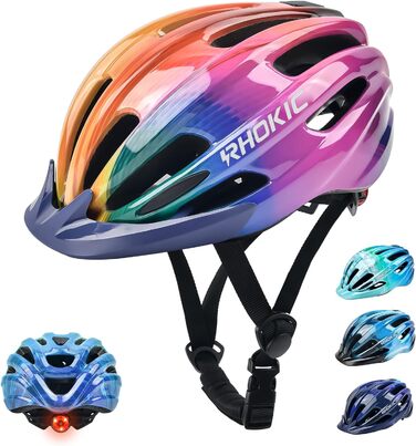 Велосипедний шолом дитячий Хлопчики 52-58см, Дитячий Велосипедний Шолом зі Світлом Дитячий Велосипедний Шолом Дівчатка Дитячий Шол