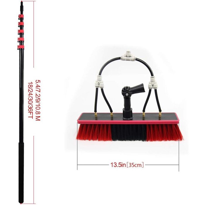 Телескопічна щітка для миття сонячних панелей BEdaw 10,8 м, набір для миття, обладнання, подовжувач, набір для миття вікон вантажн