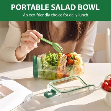 Пластикова банка для зберігання салату, вертикально шарувата конструкція салат-стручка, компактний, розумний контейнер для свіжого салату з герметичною коробкою для спецій., 1